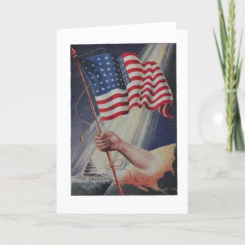 American Flag Vintage Holiday Card by kislev at Zazzle