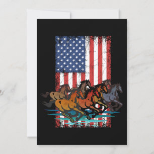 AMERICAN FLAG VINTAGE HORSE INVITATION