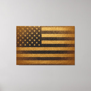 American Flag Vintage Leather #2 Canvas Print
