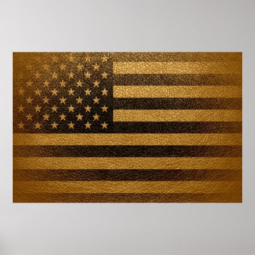 American Flag Vintage Leather 2 Poster