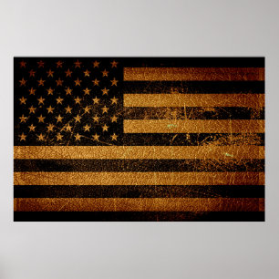 American Flag Vintage Leather #3 Poster
