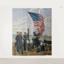 American Flag Vintage Military Navy Painting Art
