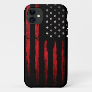 American flag Vintage RED grunge iPhone 11 Case