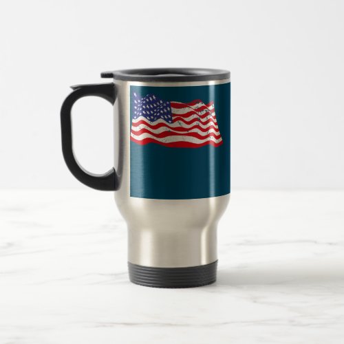 American Flag Vintage US Flag Patriotic 4th of Travel Mug