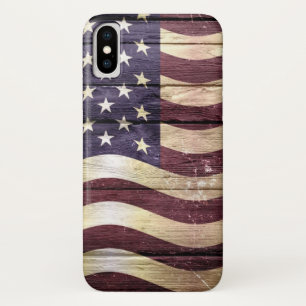 American Flag Vintage Wood iPhone X Case