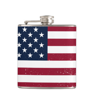 American Flag Vinyl Wrapped 6 oz Flask