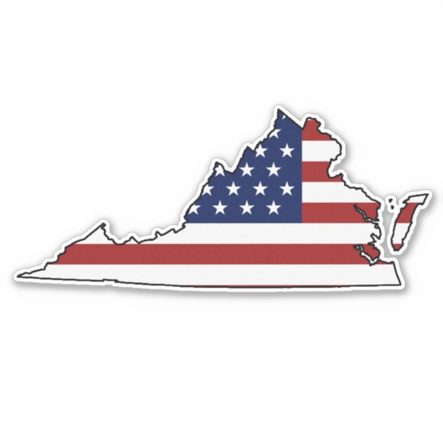 American Flag Virginia Sticker (Front)