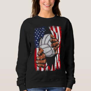 American Flag Volleyball Inside Me Patriotic Usa V Sweatshirt