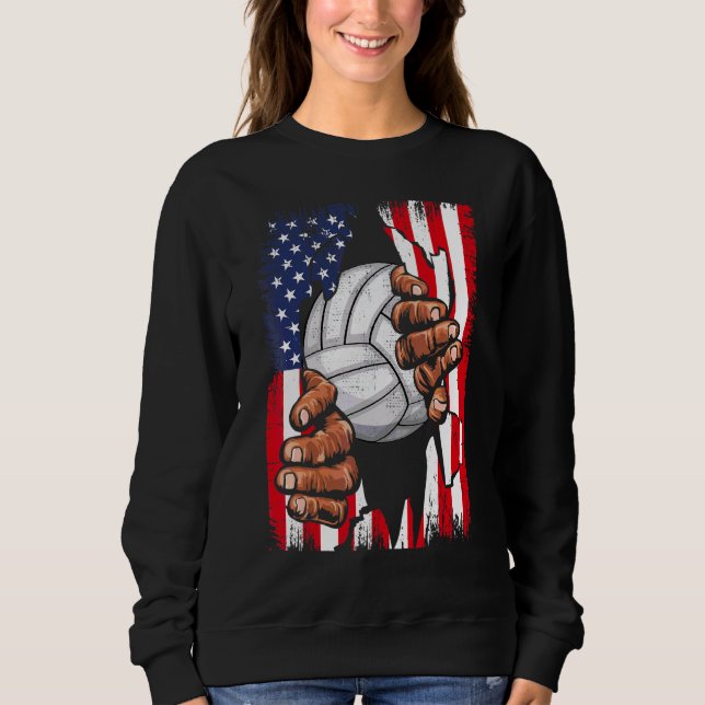 American Flag Volleyball Inside Me Patriotic Usa V Sweatshirt (Front)