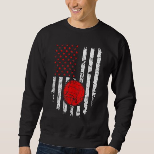 American Flag Volleyball Usa Patriotic Sport Lover Sweatshirt