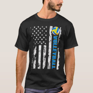 American Flag  Volleyball Usa Patriotic T-Shirt