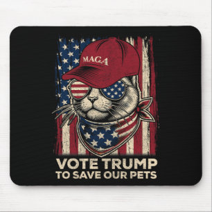 American Flag Vote Trump To Save Our Pets 2024  Mouse Pad