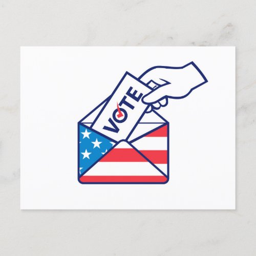 American Flag Voting Ballot Postcard