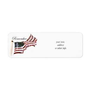 American Flag w/ Crosses - Remember The Fallen Label