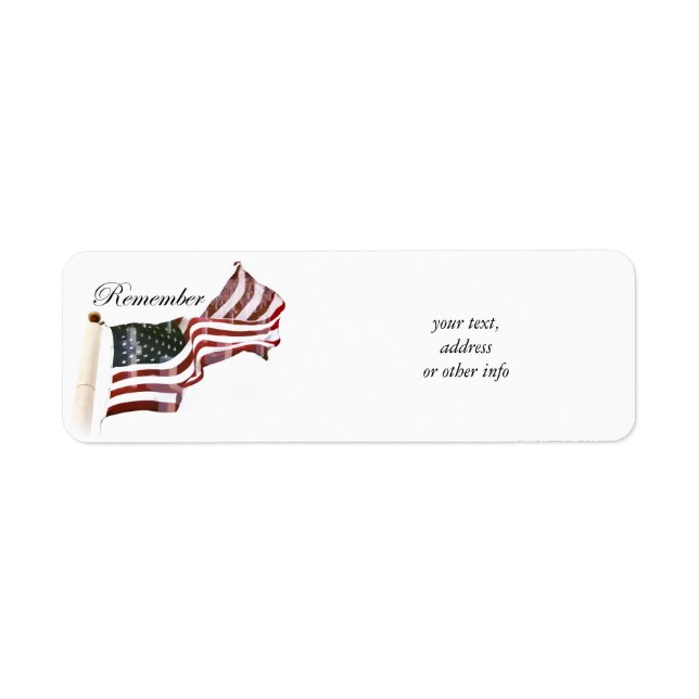 American Flag w/ Crosses - Remember The Fallen Label (Front)