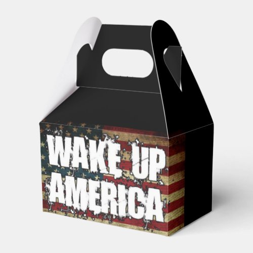 American Flag Wake Up America Favor Boxes