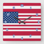 American Flag Wall Clock In Three Sizes at Zazzle
