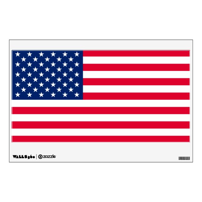 American Flag Wall Decal, Choose Size Wall Sticker (Front)