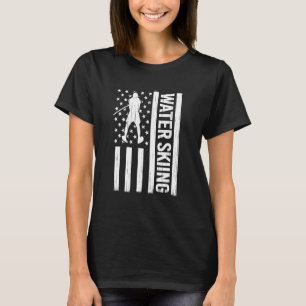American Flag Water Skiing waterskiing USA men Wat T-Shirt