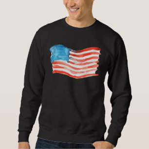 American Flag watercolor Sweatshirt