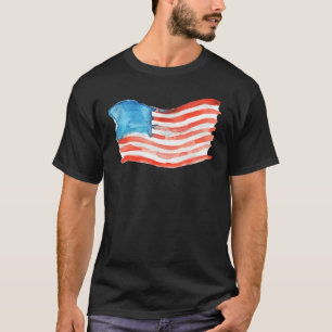 American Flag watercolor T-Shirt