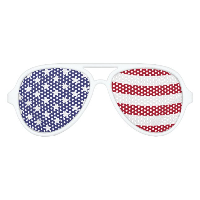 American Flag Waving Aviator Sunglasses (Front)