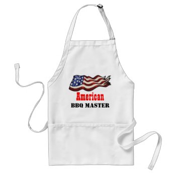 American Flag Waving Bbq Master Adult Apron by MaxQproducts at Zazzle