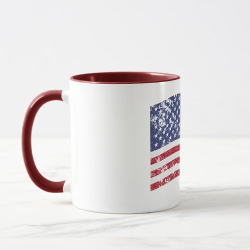 American Flag Waving _ Distressed Mug