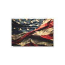 American Flag Waving Fabric Design