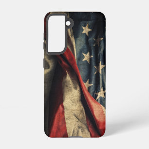 American Flag Waving Fabric Design Samsung Galaxy S21 Case