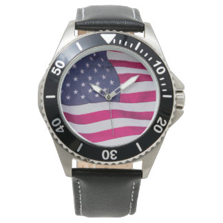 American flag waving in the breeze watch