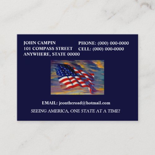AMERICAN FLAG WAVING IN THE CLOUDS BUSINESS CARDS