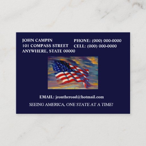 Customizable AMERICAN FLAG WAVING IN THE CLOUDS BUSINESS CARDS