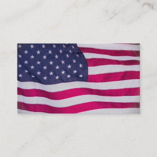 American flag waving in the wind business card