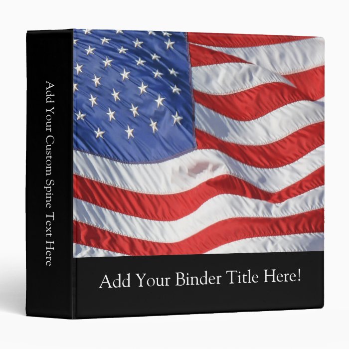 American Flag, Waving in Wind Binders