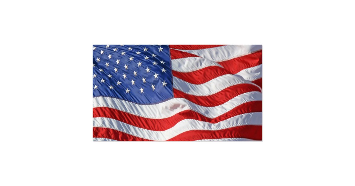 American Flag, Waving in Wind Business Card | Zazzle