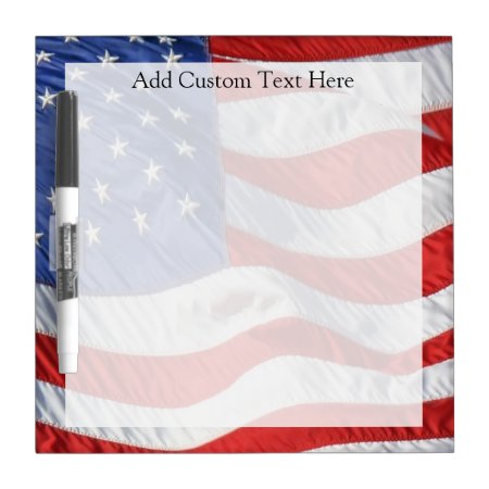 American Flag, Waving In Wind Dry Erase Board