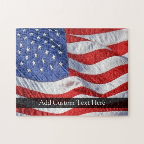 American Flag Waving in Wind Jigsaw Puzzle