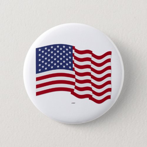American Flag Waving Pinback Button