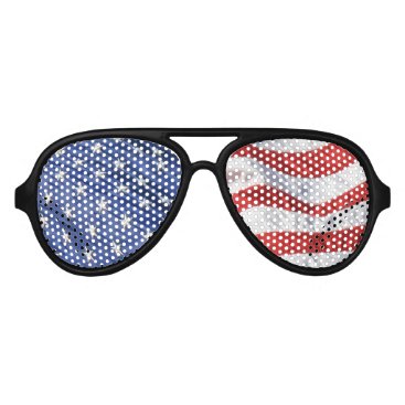 American Flag Waving Stars and Stripes USA Aviator Sunglasses