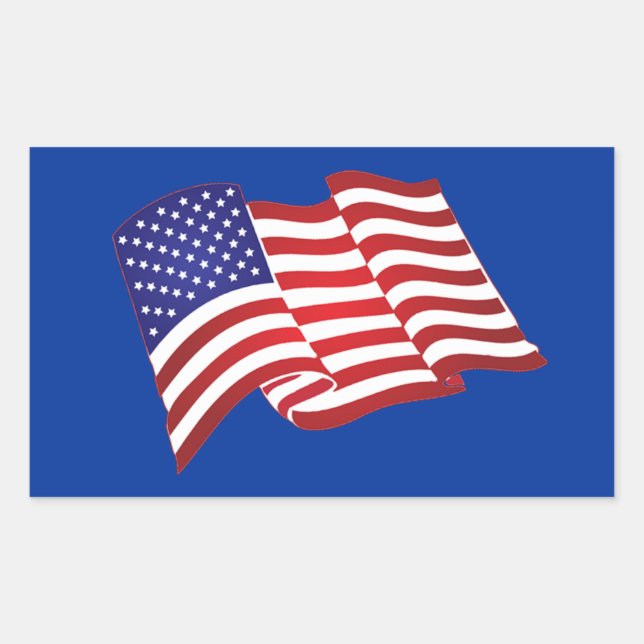 American Flag Waving Stickers (Front)