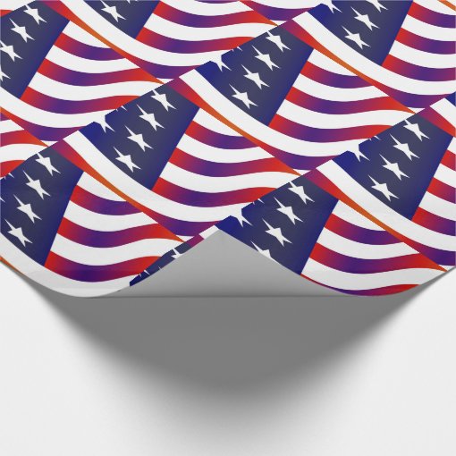 American Flag, waving Wrapping Paper | Zazzle