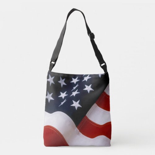 American flag wavy crossbody bag