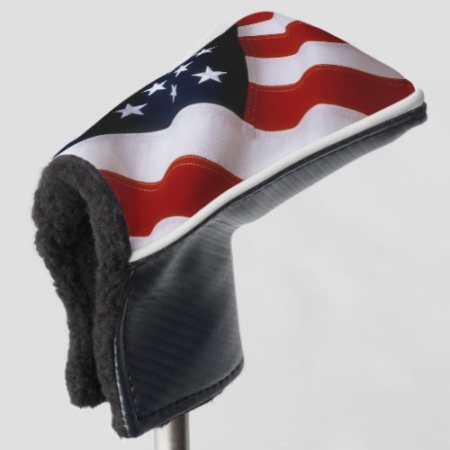 American flag wavy golf head cover