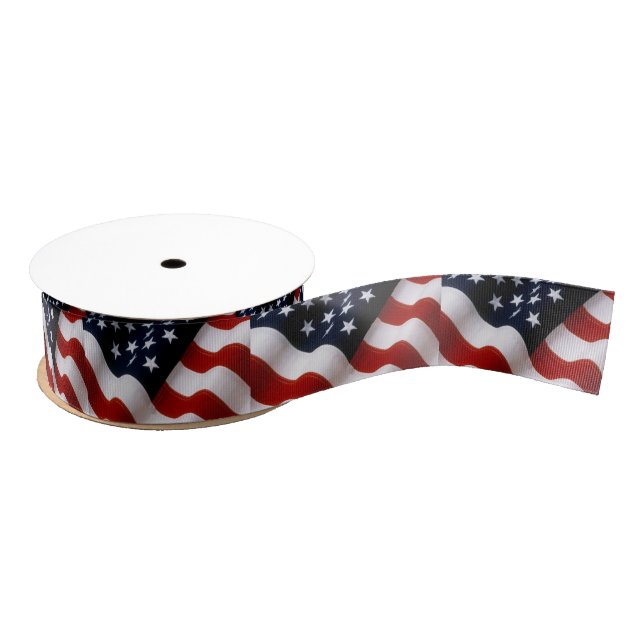 American flag wavy grosgrain ribbon (Spool)