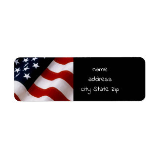 American flag wavy label