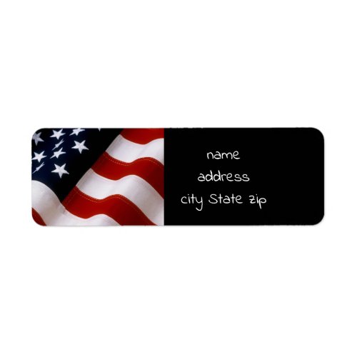 American flag wavy label