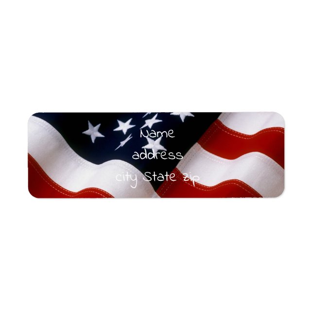 American flag wavy label (Front)