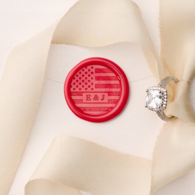 American Flag Wax Seal Stamp (Insitu (Wedding))