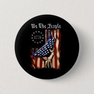 American Flag We The People History 1776 4th Of Ju Button